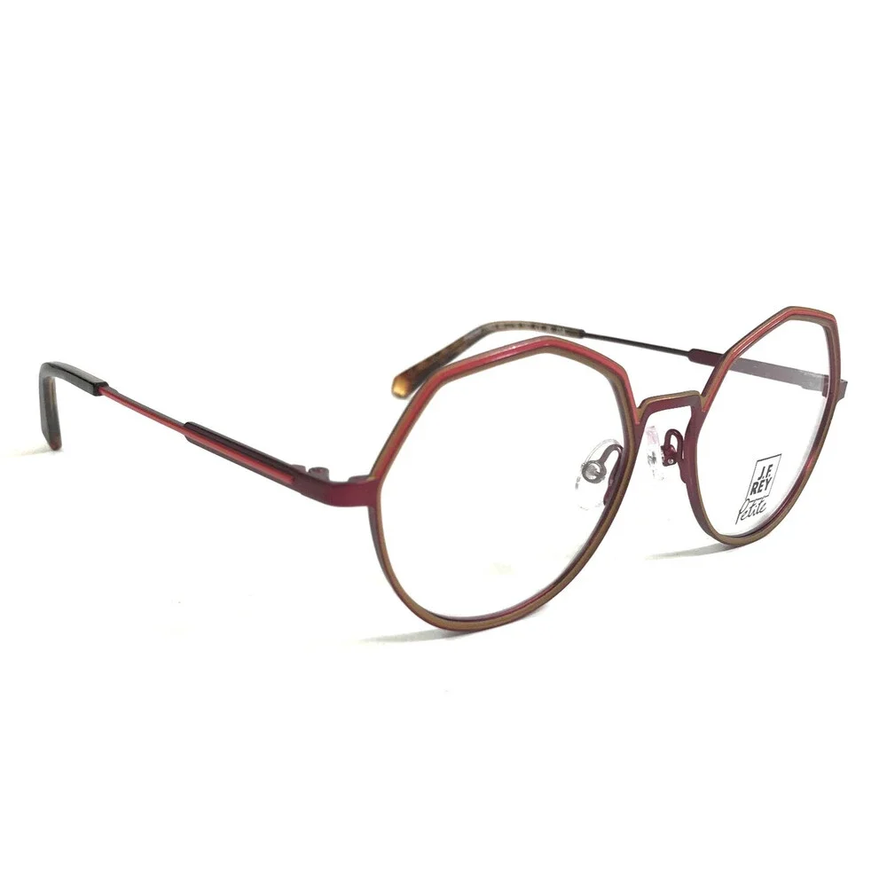 J. F. Rey Petite Eyeglasses Frames PM099 7583 Taupe Burgundy Orange 49-16-140